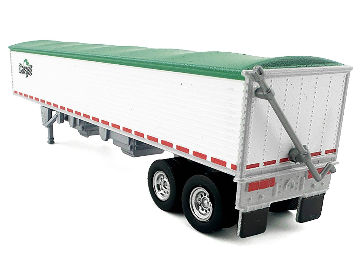 Covered Grain Trailer White with Green Tarp "Cargill" 1/87 (HO) Plastic Model Car by HO Logistics-1