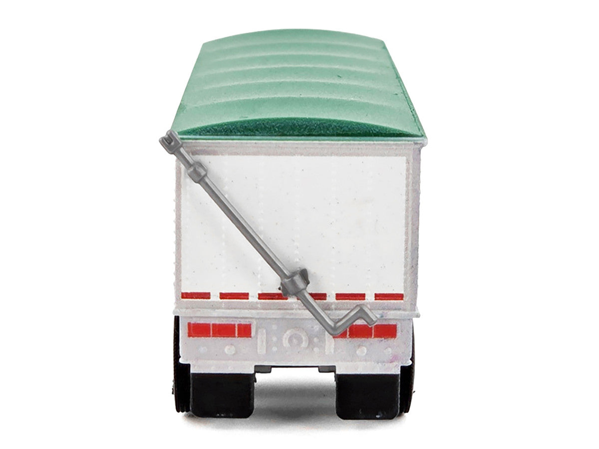 Covered Grain Trailer White with Green Tarp "Cargill" 1/87 (HO) Plastic Model Car by HO Logistics-3