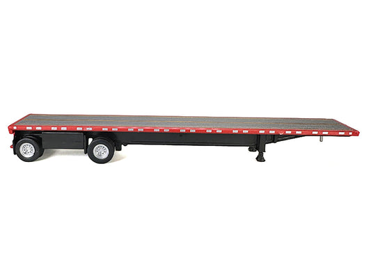 High Boy Spread Axle Flatbed Trailer Red 1/87 (HO) Plastic Model Car by HO Logistics-0