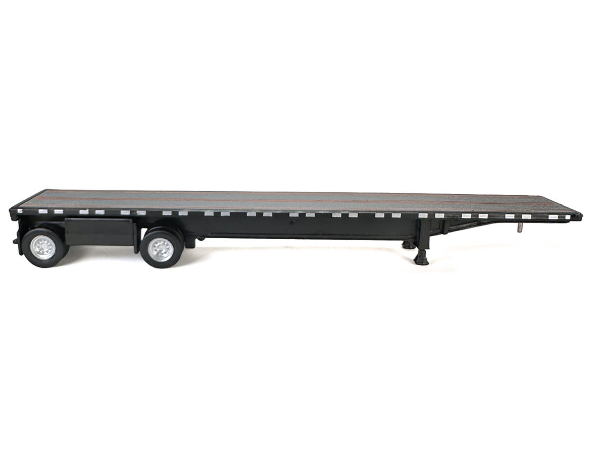 High Boy Spread Axle Flatbed Trailer Black 1/87 (HO) Plastic Model Car by HO Logistics-0