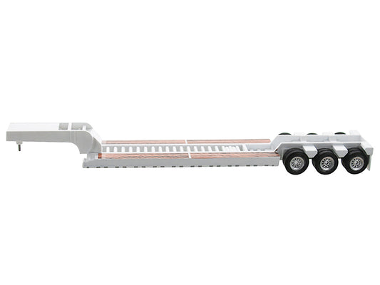 Low Boy Flatbed Trailer White 1/87 (HO) Plastic Model Car by HO Logistics-0