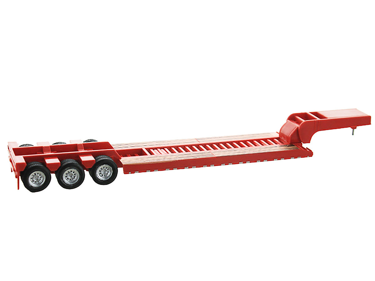 Low Boy Flatbed Trailer Red 1/87 (HO) Plastic Model Car by HO Logistics-0