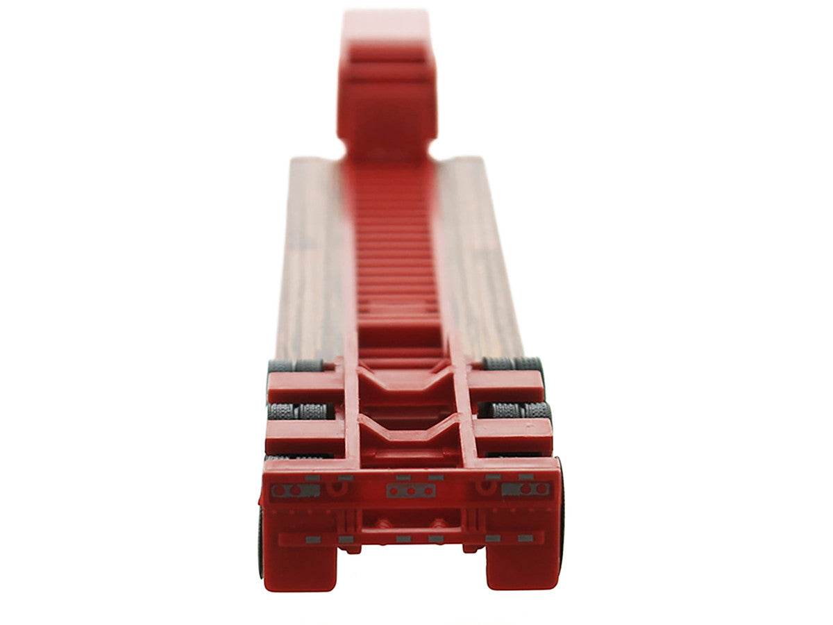 Low Boy Flatbed Trailer Red 1/87 (HO) Plastic Model Car by HO Logistics-1