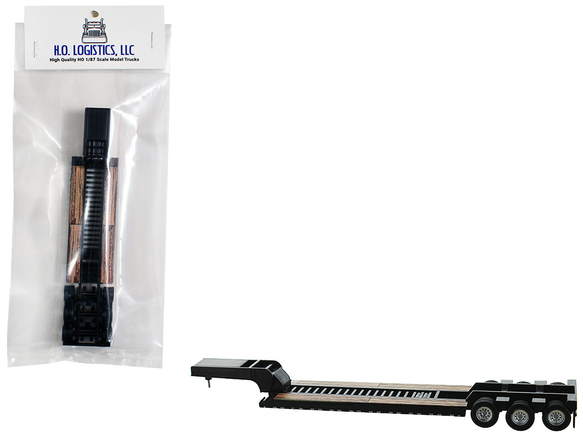 Low Boy Flatbed Trailer Black 1/87 (HO) Plastic Model Car by HO Logistics-2