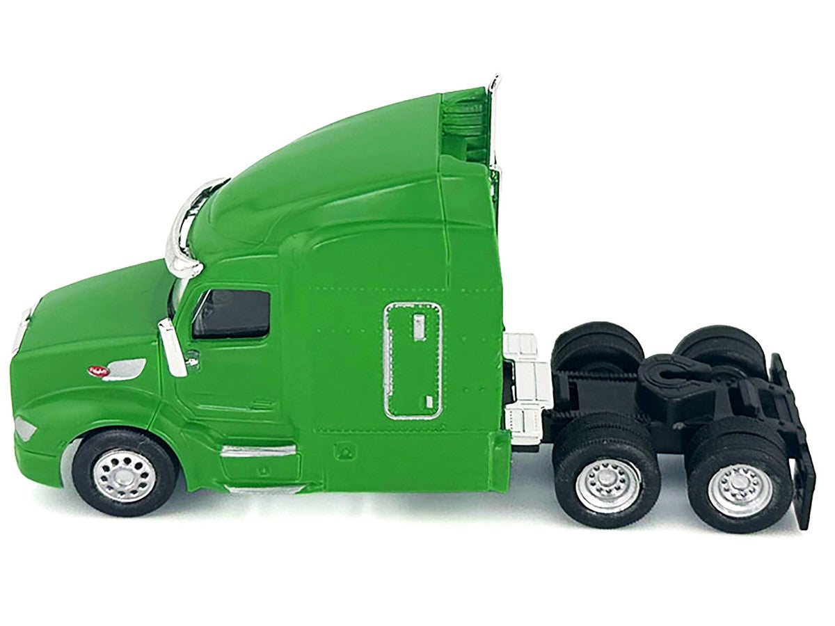 Peterbilt 579 Sleeper Cab Lime Green 1/87 (HO) Plastic Model Car by HO Logistics-1