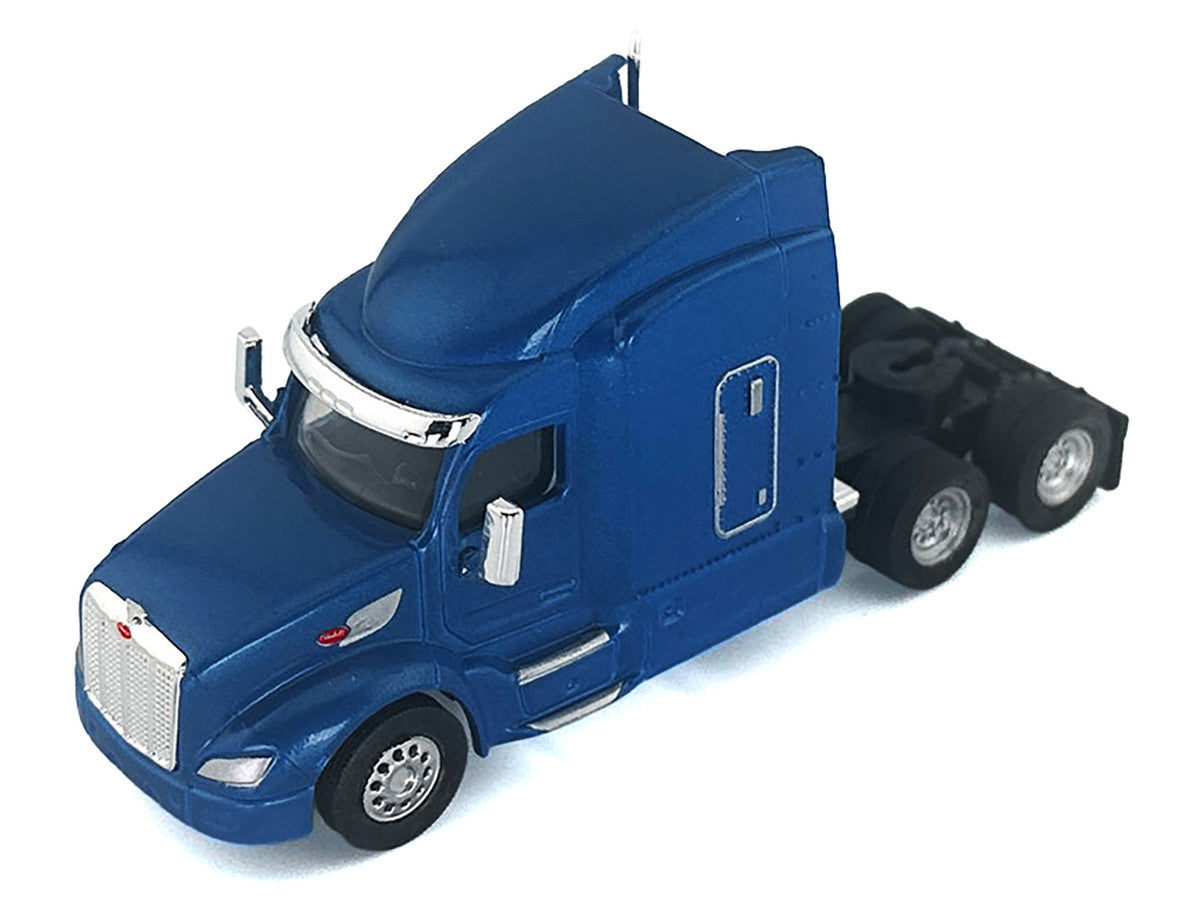 Peterbilt 579 Sleeper Cab Blue Metallic 1/87 (HO) Plastic Model Car by HO Logistics-1