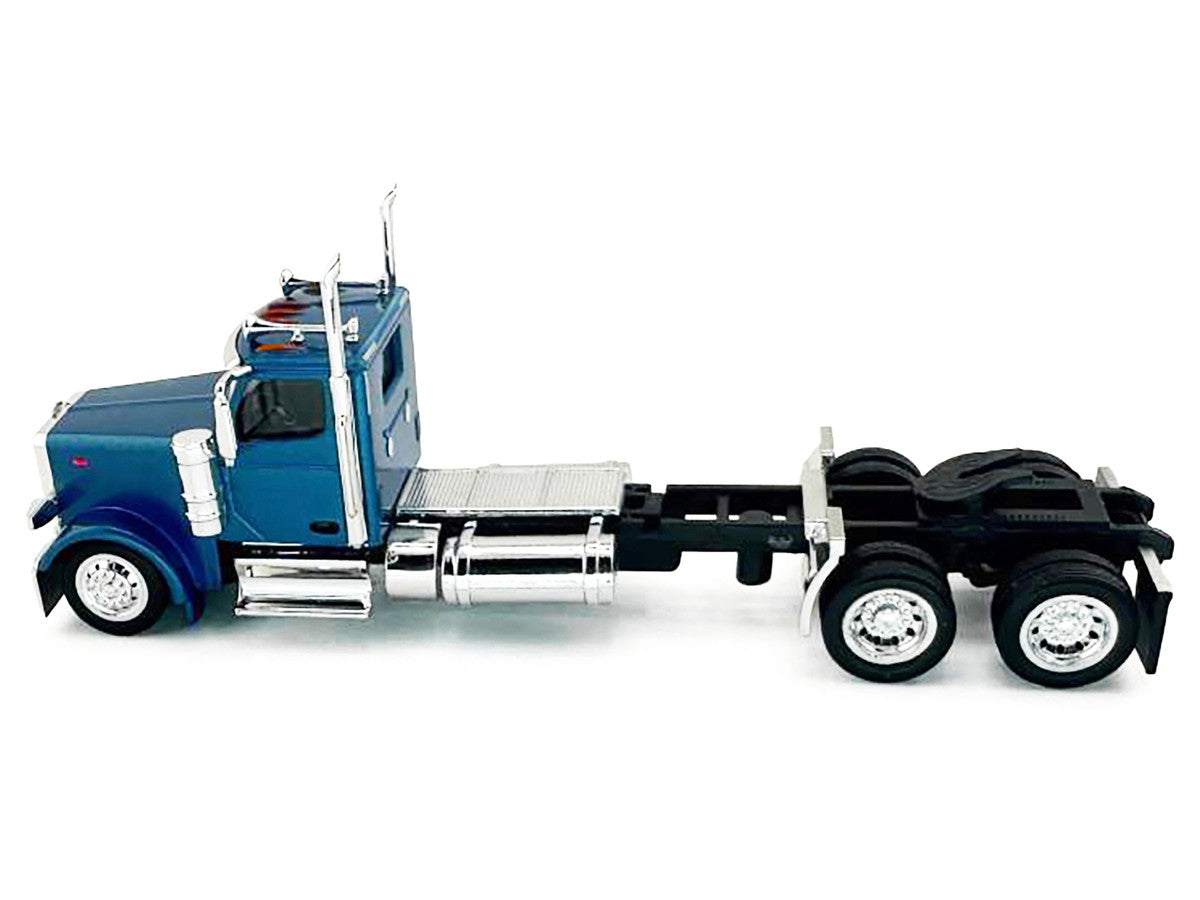 Peterbilt 589 2-Axel Day Cab Blue Metallic 1/87 (HO) Plastic Model Car by HO Logistics-1