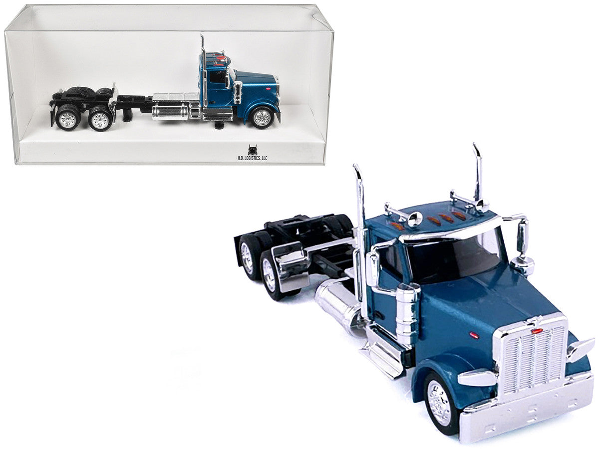 Peterbilt 589 2-Axel Day Cab Blue Metallic 1/87 (HO) Plastic Model Car by HO Logistics-2