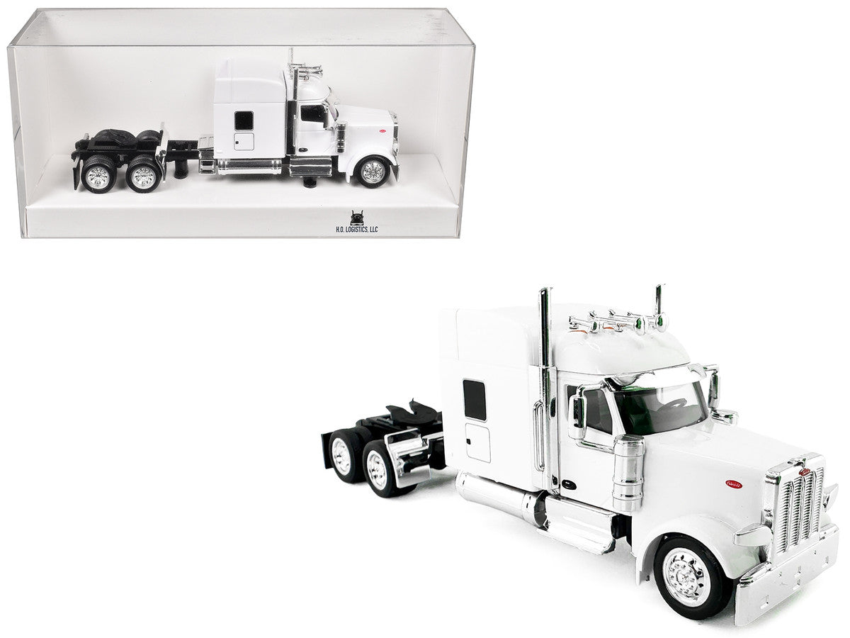 Peterbilt 589 with Stand Up Sleeper Cab White 1/87 (HO) Plastic Model Car by HO Logistics-2