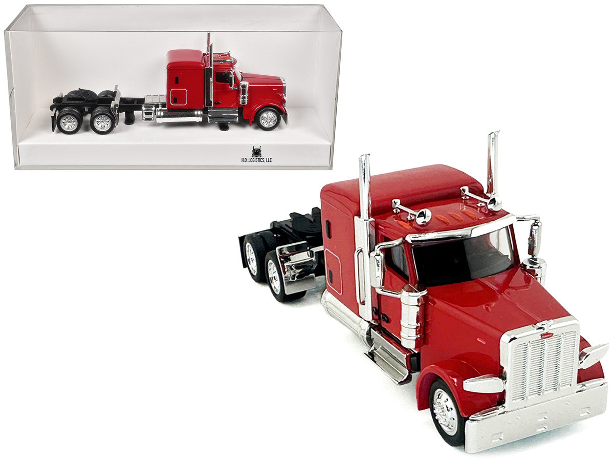 Peterbilt 589 Truck with 72 Inch Sleeper Red 1/87 (HO) Plastic Model Car by HO Logistics-2