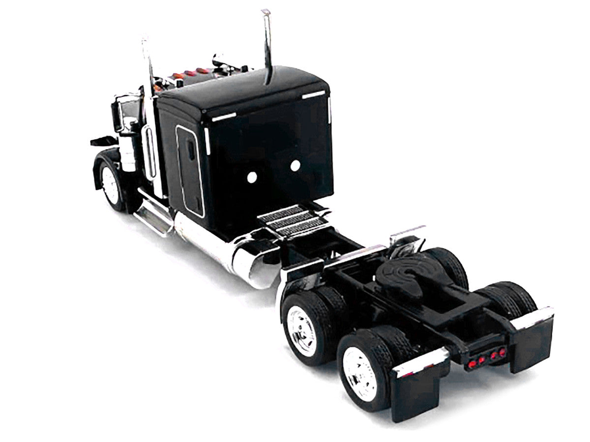 Peterbilt 589 Truck with 72 Inch Sleeper Black 1/87 (HO) Plastic Model Car by HO Logistics-1