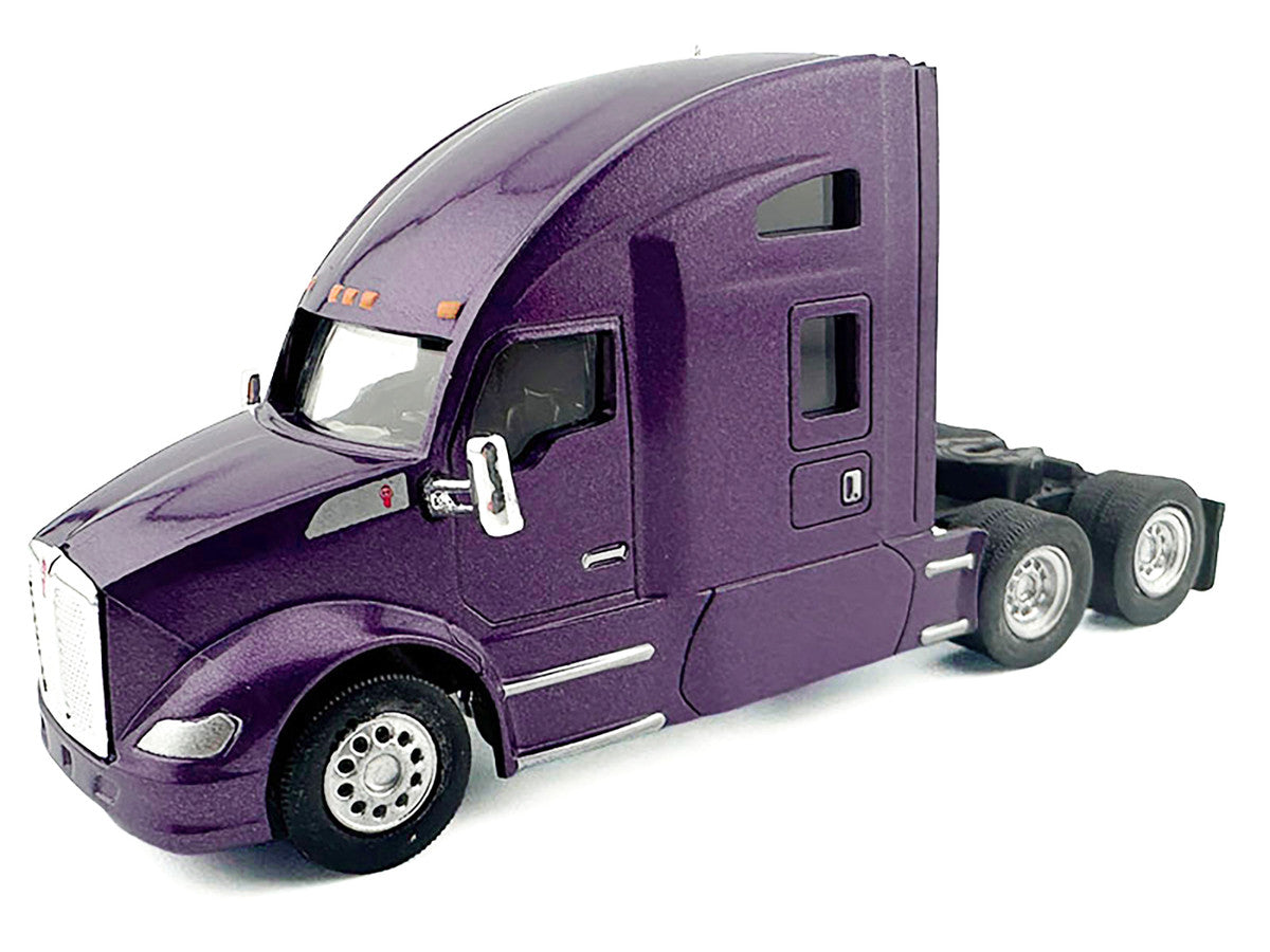 Kenworth T680 Sleeper Cab Purple Metallic 1/87 (HO) Plastic Model Car by HO Logistics-1