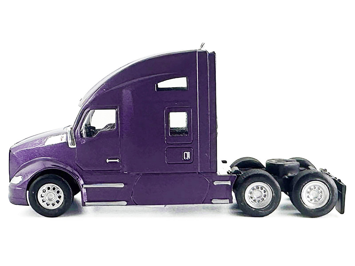 Kenworth T680 Sleeper Cab Purple Metallic 1/87 (HO) Plastic Model Car by HO Logistics-0