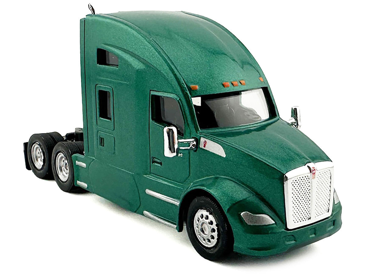 Kenworth T680 Sleeper Cab Green Metallic 1/87 (HO) Plastic Model Car by HO Logistics-1