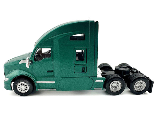 Kenworth T680 Sleeper Cab Green Metallic 1/87 (HO) Plastic Model Car by HO Logistics-0
