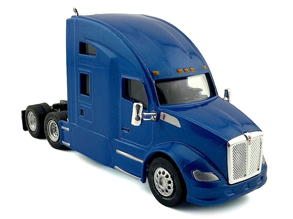 Kenworth T680 Sleeper Cab Blue Metallic 1/87 (HO) Plastic Model Car by HO Logistics-1