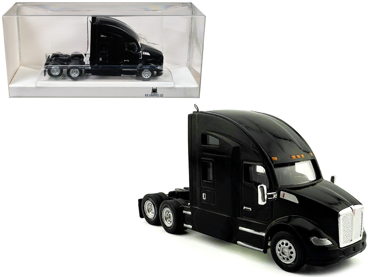 Kenworth T680 Sleeper Cab Black 1/87 (HO) Plastic Model Car by HO Logistics-2