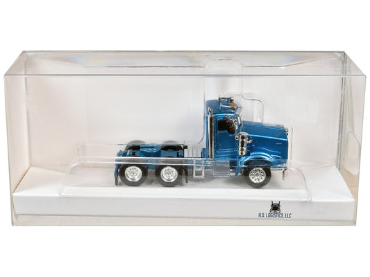 Kenworth T800 Day Cab Blue Metallic 1/87 (HO) Scale Plastic Model Car by HO Logistics-0