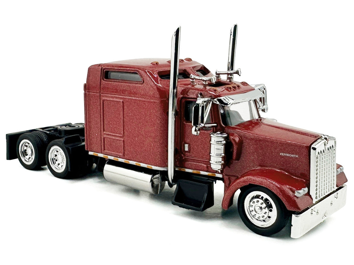 Kenworth W900L Truck Tractor with Sleeper Cab Red Metallic 1/87 (HO) Scale Plastic Model Car by HO Logistics-2