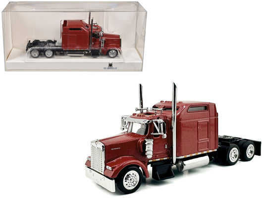 Kenworth W900L Truck Tractor with Sleeper Cab Red Metallic 1/87 (HO) Scale Plastic Model Car by HO Logistics-0