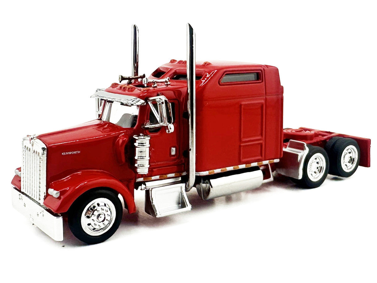 Kenworth W900L Truck Tractor with Sleeper Cab Red 1/87 (HO) Scale Plastic Model Car by HO Logistics-1