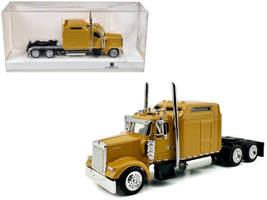 Kenworth W900L Truck Tractor with Sleeper Cab Yellow 1/87 (HO) Scale Plastic Model Car by HO Logistics-0