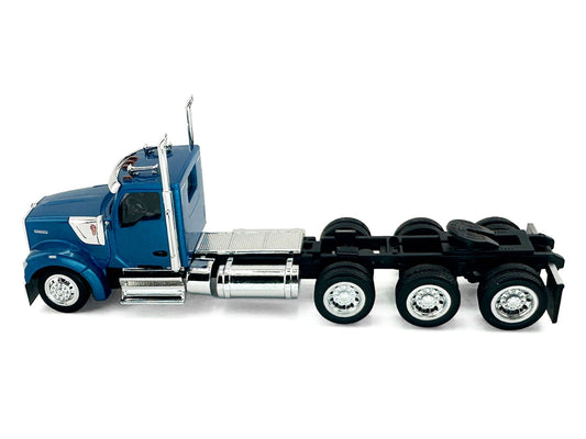 Kenworth W990 3-Axel Day Cab Blue Metallic 1/87 (HO) Plastic Model Car by HO Logistics-0