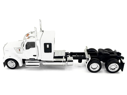 Kenworth W990 with Flat Top Sleeper Cab White 1/87 (HO) Plastic Model Car by HO Logistics-0