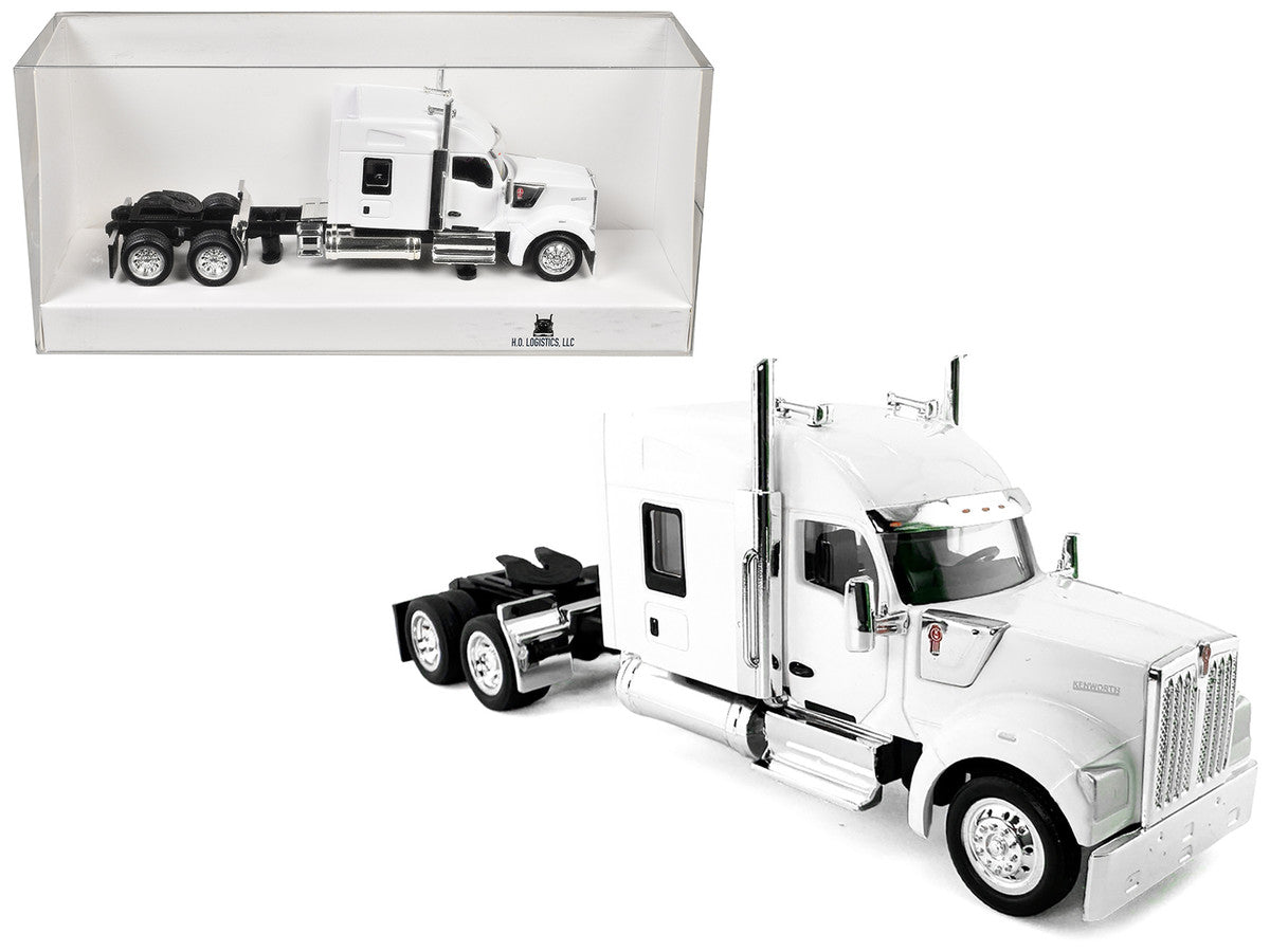 Kenworth W990 with Stand Up Sleeper Cab White 1/87 (HO) Plastic Model Car by HO Logistics-3