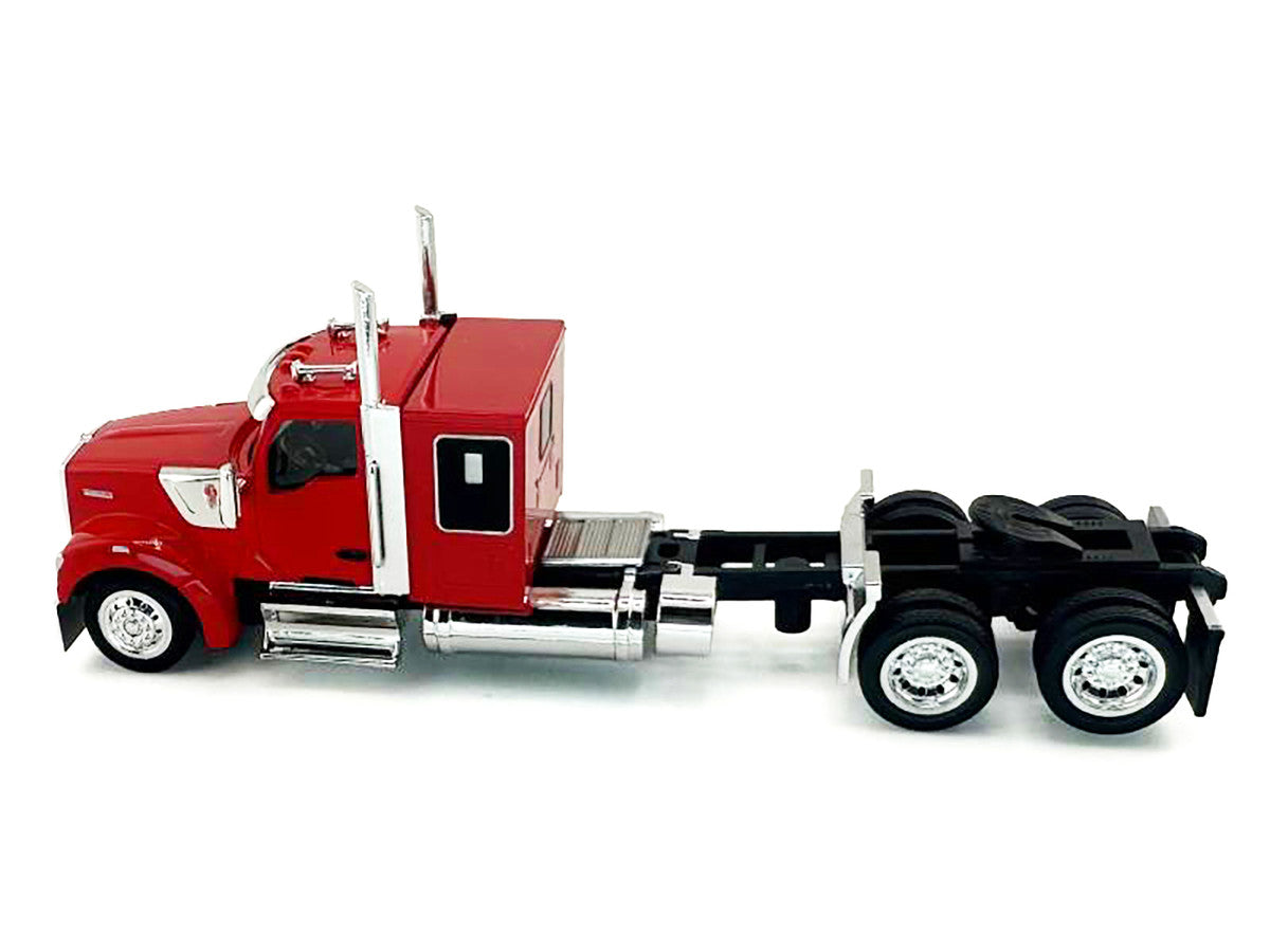 Kenworth W990 with Flat Top Sleeper Cab Red 1/87 (HO) Plastic Model Car by HO Logistics-0