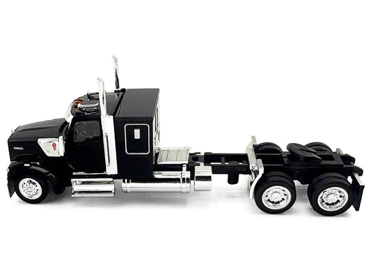 Kenworth W990 with Flat Top Sleeper Cab Black 1/87 (HO) Plastic Model Car by HO Logistics-0