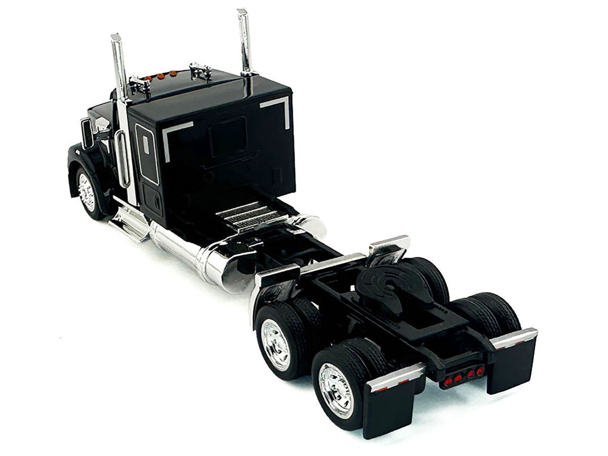 Kenworth W990 with Flat Top Sleeper Cab Black 1/87 (HO) Plastic Model Car by HO Logistics-1