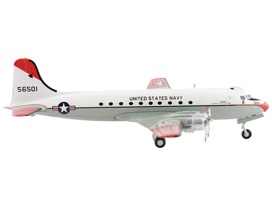Douglas C-54Q Skymaster Transport Aircraft "US Navy Test Pilot School" (1973) United States Navy "Airliner Series" 1/200 Diecast Model by Hobby Master-0