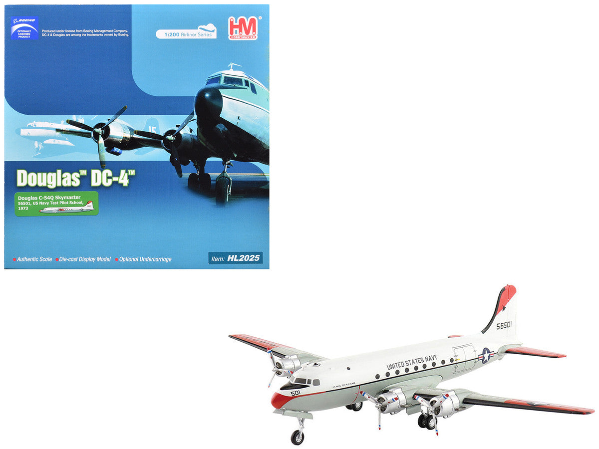 Douglas C-54Q Skymaster Transport Aircraft "US Navy Test Pilot School" (1973) United States Navy "Airliner Series" 1/200 Diecast Model by Hobby Master-4
