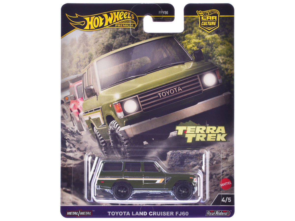 Toyota Land Cruiser FJ60 Green with Stripes "Terra Trek" Series Diecast Model Car by Hot Wheels-0