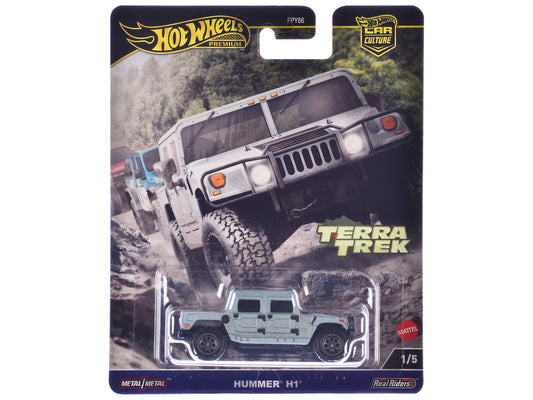 Hummer H1 Pickup Truck Gray Metallic "Terra Trek" Series Diecast Model Car by Hot Wheels-0