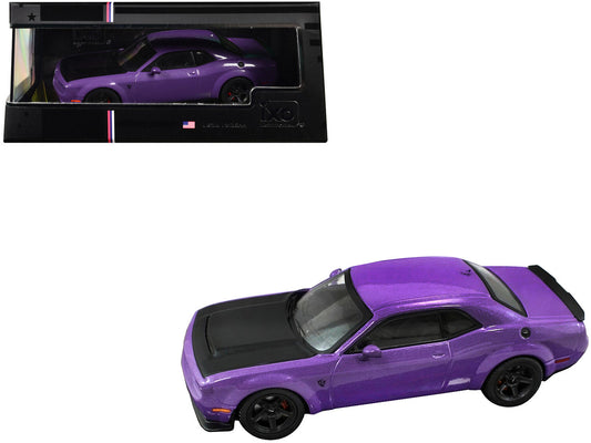 2018 Dodge Challenger SRT Demon Plum Crazy Metallic with Matt Black Hood 1/43 Diecast Model Car by IXO Models-0