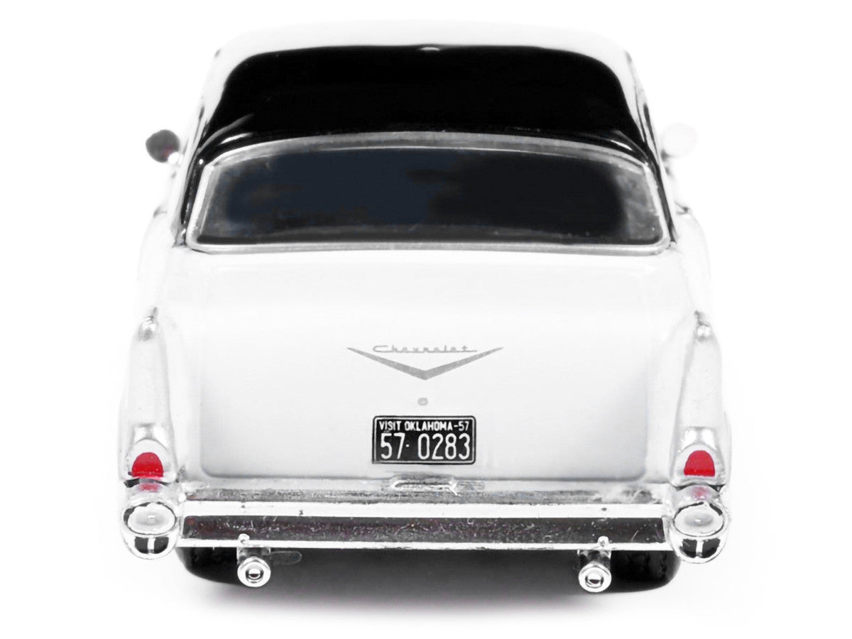1957 Chevrolet One-Fifty Sedan Black and White 1/64 Diecast Model Car by IXO Models-1