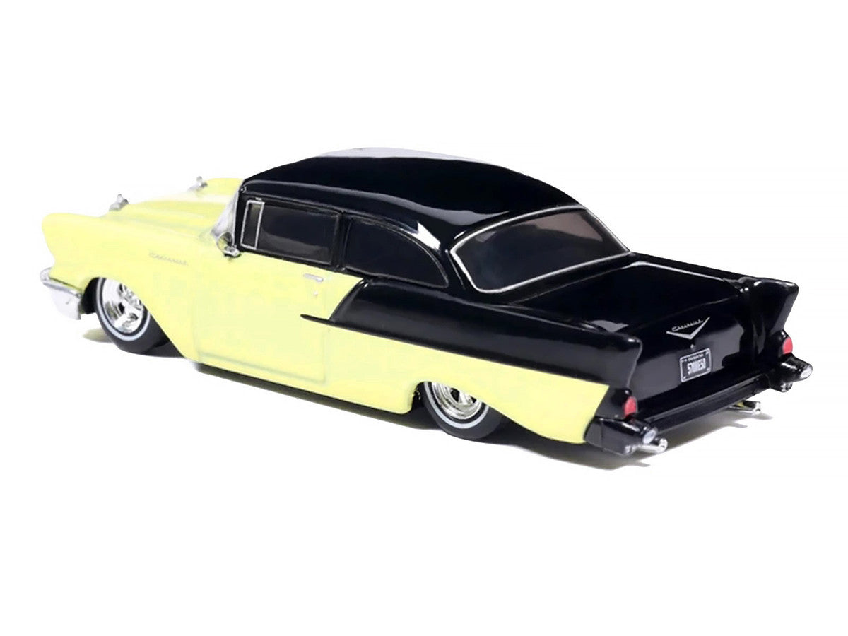 1957 Chevrolet One-Fifty Lowered Colonial Cream and Onyx Black 1/64 Diecast Model Car by IXO Models-2