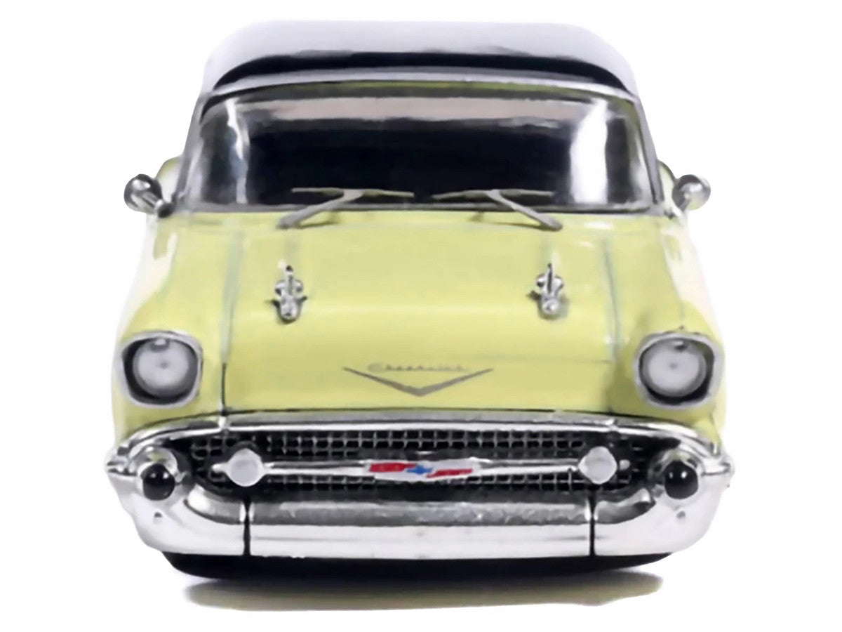1957 Chevrolet One-Fifty Lowered Colonial Cream and Onyx Black 1/64 Diecast Model Car by IXO Models-3