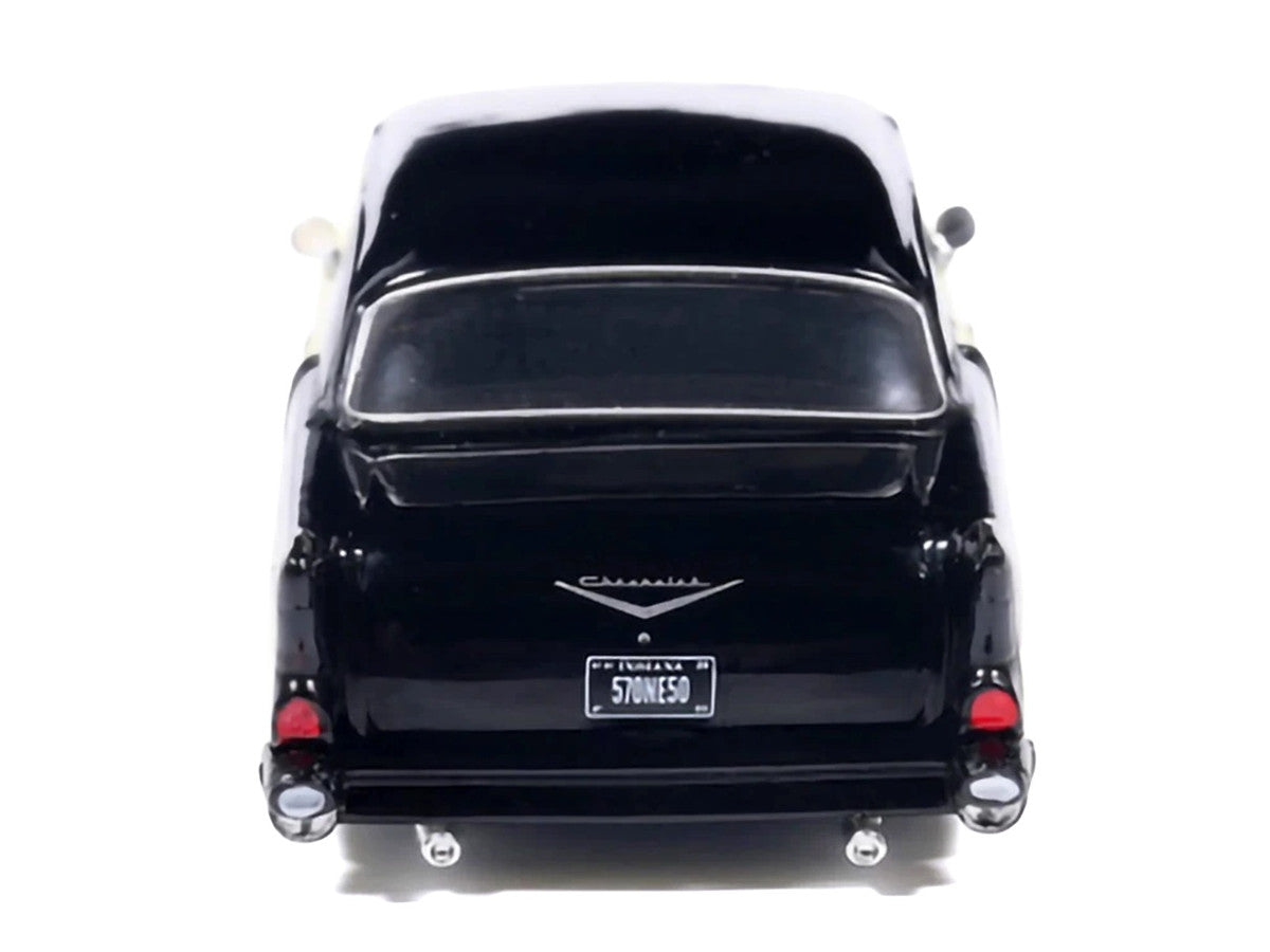 1957 Chevrolet One-Fifty Lowered Colonial Cream and Onyx Black 1/64 Diecast Model Car by IXO Models-4