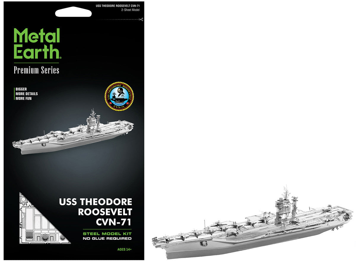 Model Kit USS Theodore Roosevelt CVN-71 Aircraft Carrier (Expert Difficulty) Steel Model by Metal Earth-4