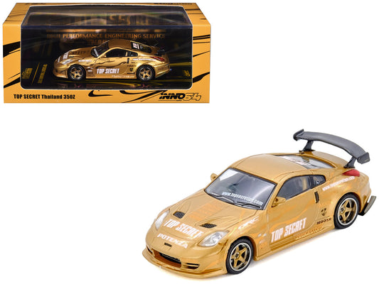 Nissan "Top Secret Thailand" 350Z RHD (Right Hand Drive) Gold Metallic with Graphics 1/64 Diecast Model Car by Inno Models-0