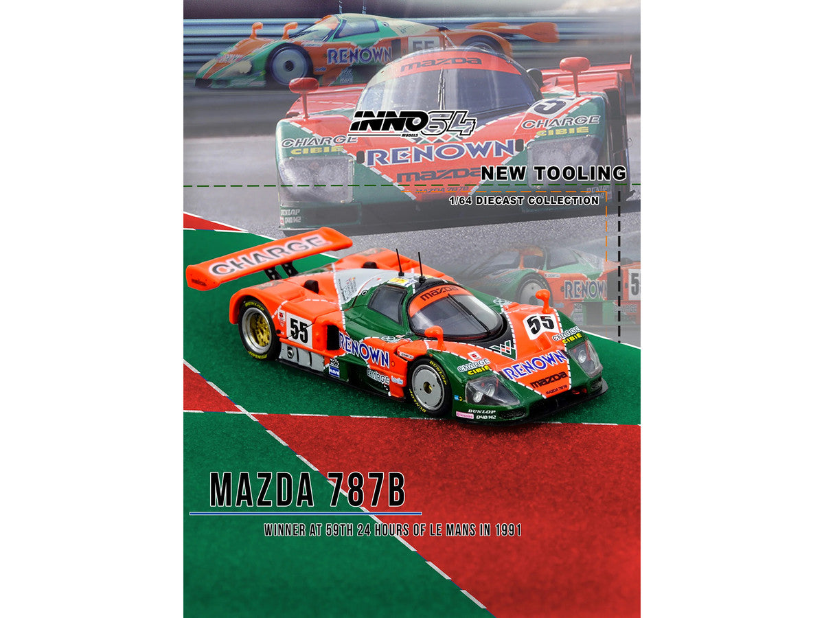 Mazda 787B #55 Johnny Herbert - Volker Weidler - Bertrand Gachot "Mazdaspeed" Winner "24 Hours of Le Mans" (1991) 1/64 Diecast Model Car by Inno Models-3