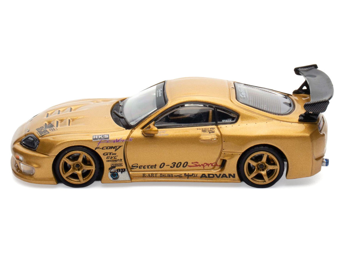 Toyota Supra (A80) "Top Secret" GT300 RHD (Right Hand Drive) Gold Metallic "Tokyo Auto Salon 2025 Event Exclusive" 1/64 Diecast Model Car by Inno Models-1