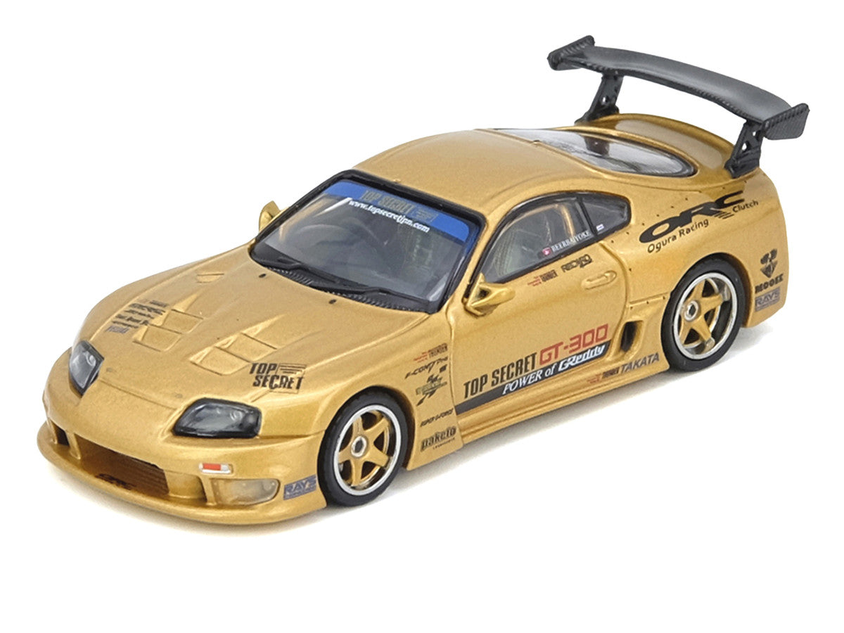 Toyota Supra (A80) "Top Secret Thailand" GT300 RHD (Right Hand Drive) Gold Metallic "Tokyo Auto Salon Kuala Lumpur 2025 Event Exclusive" 1/64 Diecast Model Car by Inno Models-1