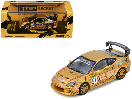 Honda Integra Type R (DC5) RHD (Right Hand Drive) #97 "Top Secret Thailand" Gold Metallic with Graphics "Honda Fest Thailand 2025"1/64 Diecast Model Car by Inno Models-0