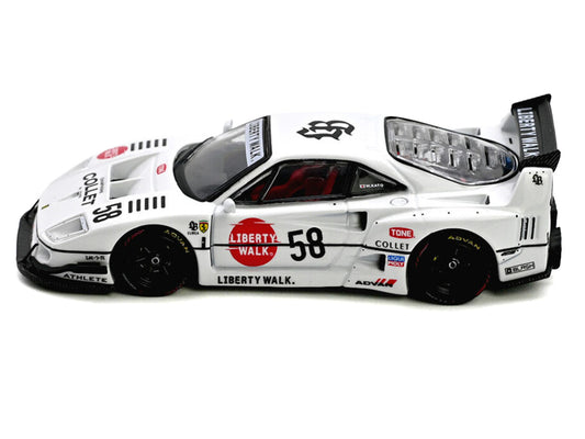 LBWK (Liberty Walk) F40 #58 White with Graphics "Collet" 1/64 Diecast Model Car by Inno Models-0