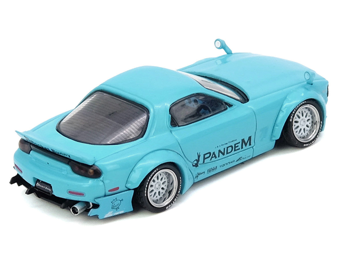 Mazda RX-7 (FD3S) RHD (Right Hand Drive) "Pandem Rocket Bunny" Light Blue 1/64 Diecast Model Car by Inno Models-2