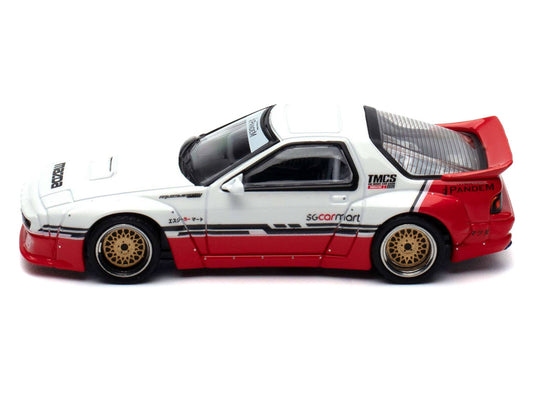 Mazda RX-7 (FC3S) "Pandem Rocket Bunny" White and Red with Black Stripes "The Model Car Show Singapore 2025 Event Edition" 1/64 Diecast Model Car by Inno Models-0